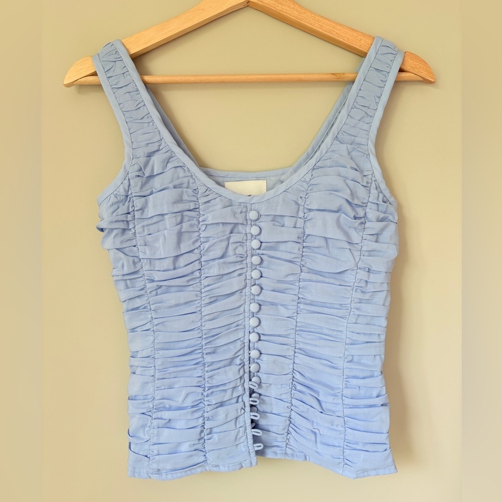 NEW Reformation Archer Top Ice Water Light Blue | US 4 UK 8 - Picture 6 of 11